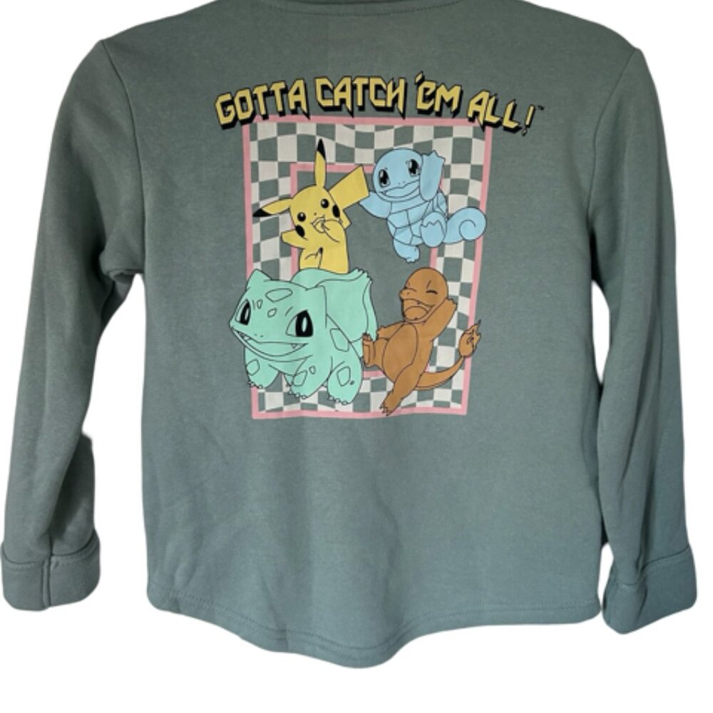 Pokemon Long Sleeved Button Up Kids Shirt Size Medium  Got to Cath Em All!